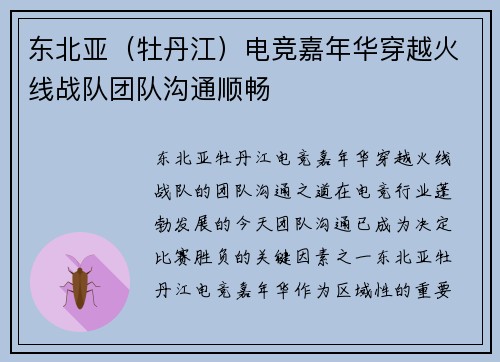 东北亚（牡丹江）电竞嘉年华穿越火线战队团队沟通顺畅