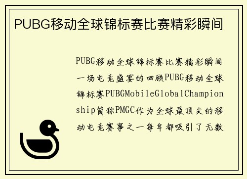 PUBG移动全球锦标赛比赛精彩瞬间